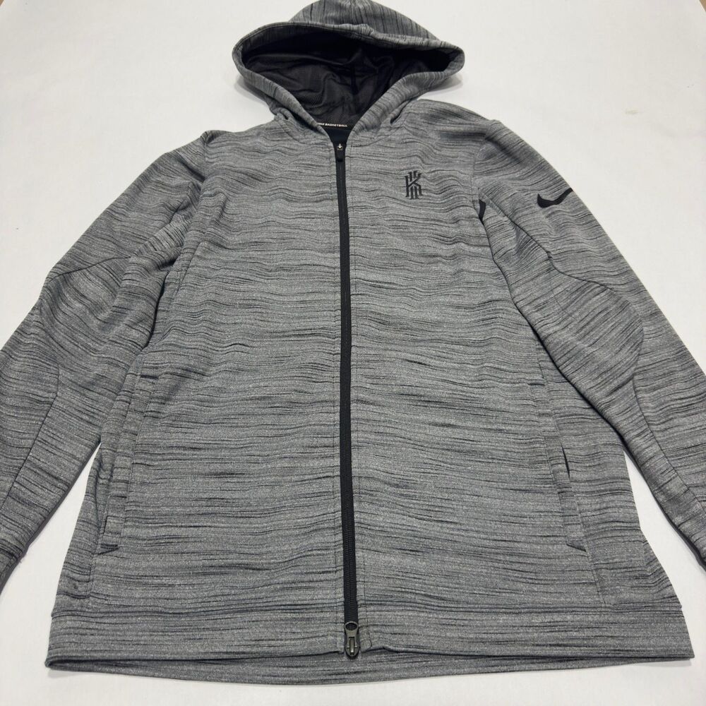 Nike Therma Kyrie Hyper Elite Basketball Zip Hoodie ‘Gray/Black’ Size Medium